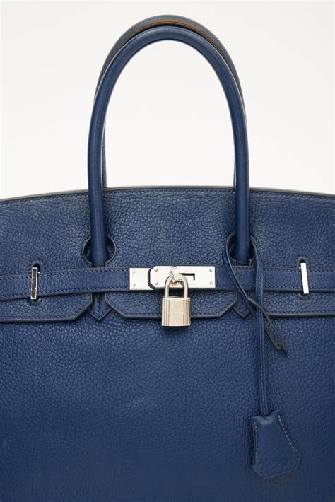 hermes birkin bag consignment store toronto|2010 Bleu de Malte Clemence Birkin 35 Bag .